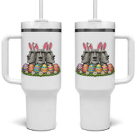 Easter Island Moai Bunny Ears Tumbler With Handle Funny Archaeology Gift