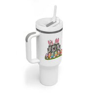 Easter Island Moai Bunny Ears Tumbler With Handle Funny Archaeology Gift