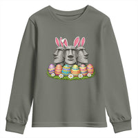 Easter Island Moai Bunny Ears Youth Sweatshirt Funny Archaeology Gift