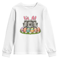 Easter Island Moai Bunny Ears Youth Sweatshirt Funny Archaeology Gift