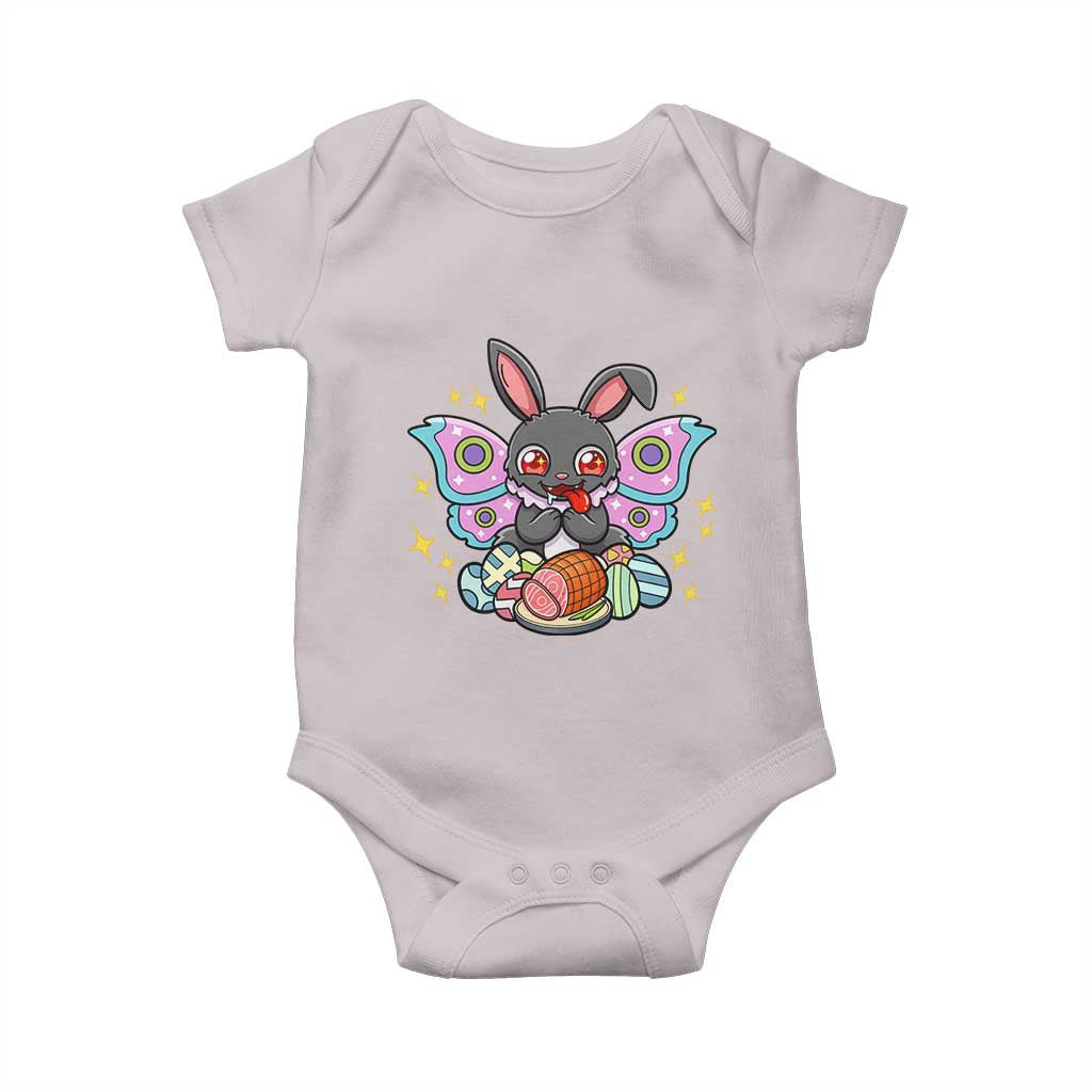 Funny Easter Bunny Mothman Loves Glazed Ham Baby Onesie