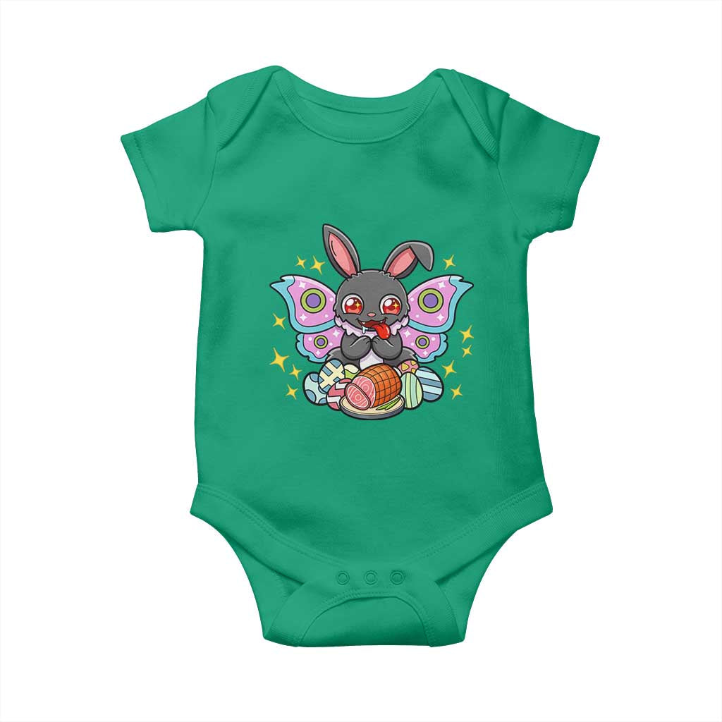 Funny Easter Bunny Mothman Loves Glazed Ham Baby Onesie