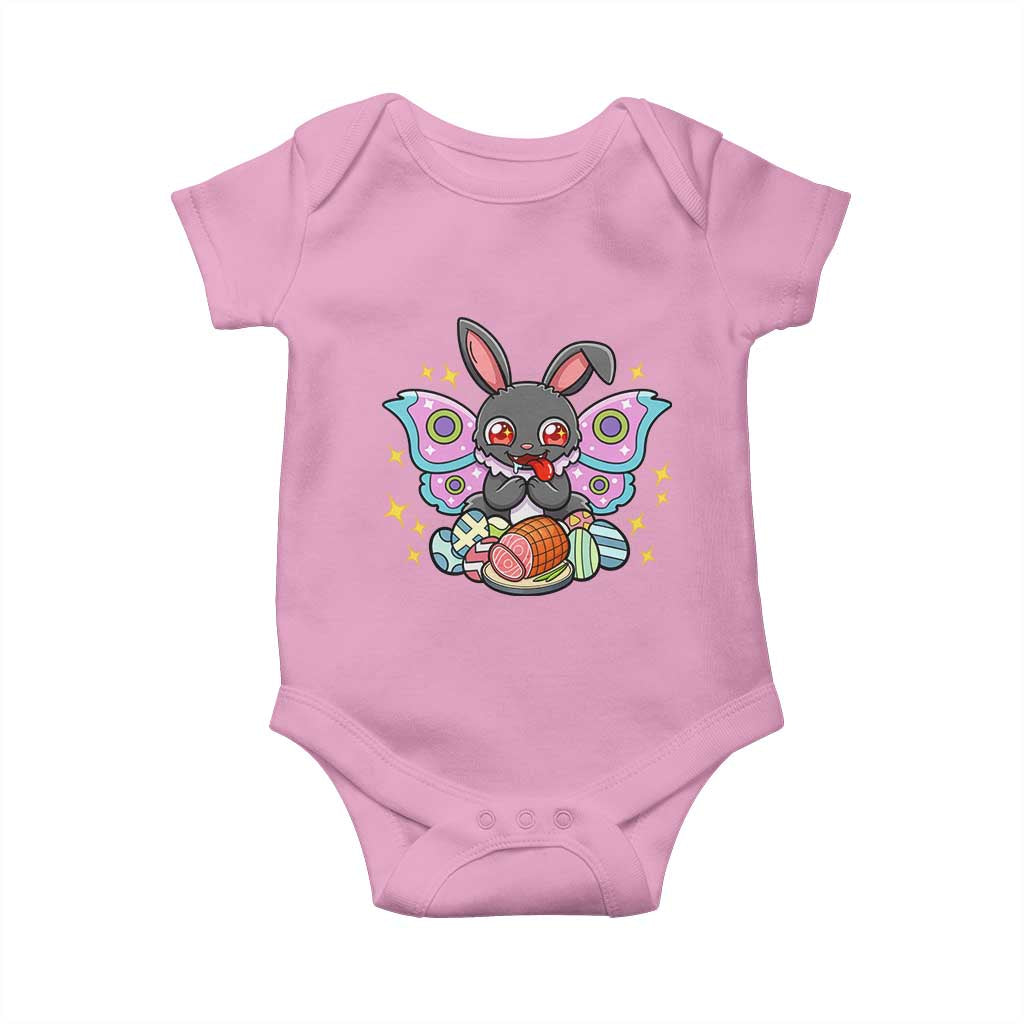Funny Easter Bunny Mothman Loves Glazed Ham Baby Onesie