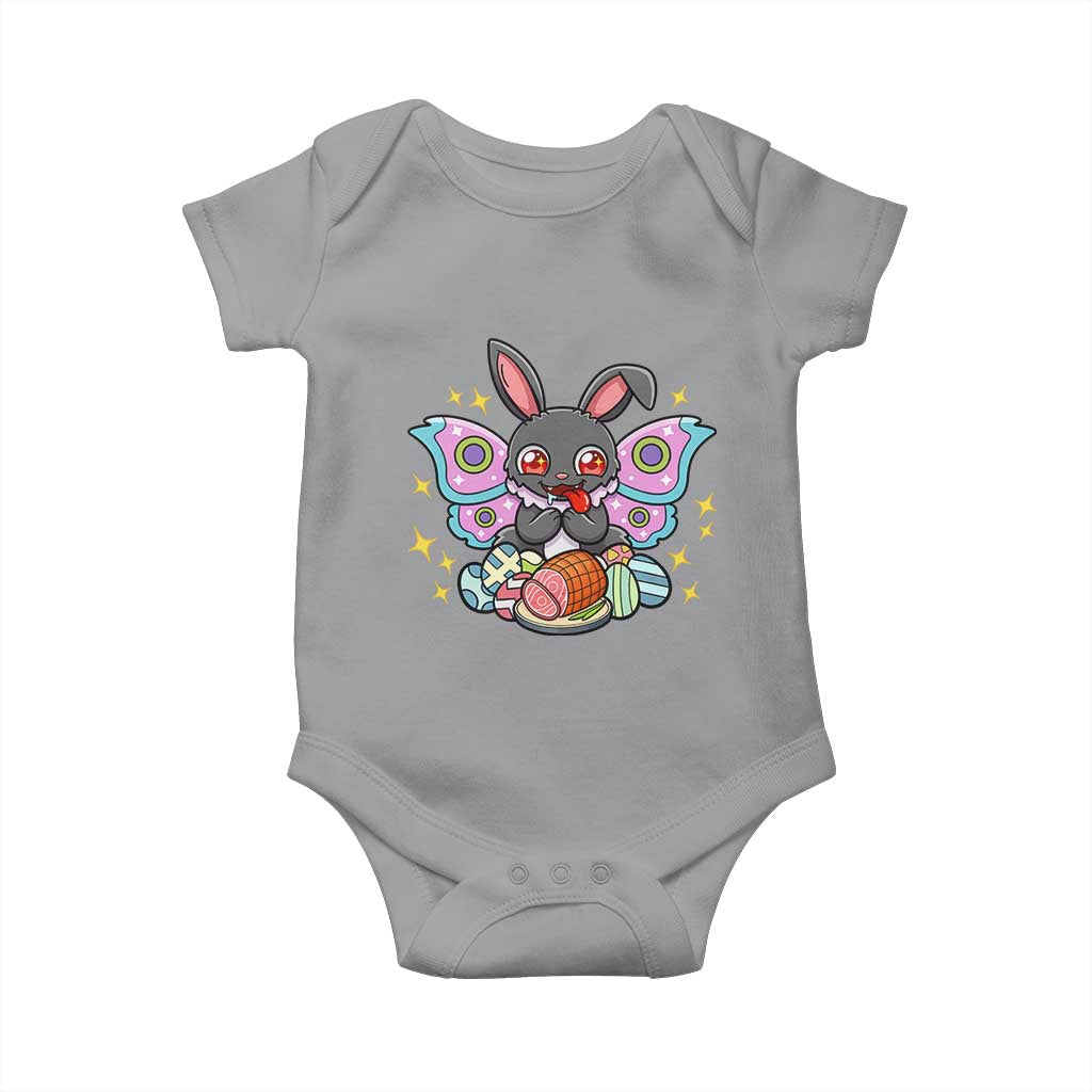 Funny Easter Bunny Mothman Loves Glazed Ham Baby Onesie