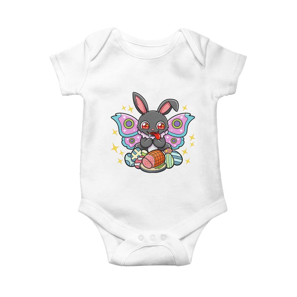 Funny Easter Bunny Mothman Loves Glazed Ham Baby Onesie