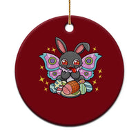 Funny Easter Bunny Mothman Loves Glazed Ham Ceramic Ornament