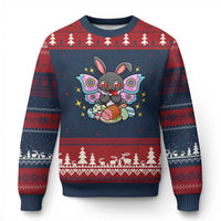 Funny Easter Bunny Mothman Loves Glazed Ham Ugly Christmas Sweater