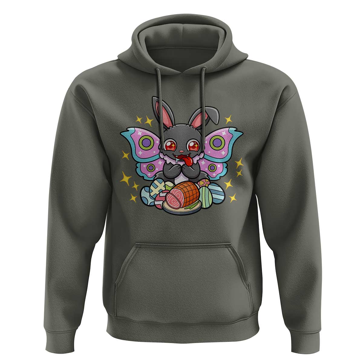 Funny Easter Bunny Mothman Loves Glazed Ham Hoodie