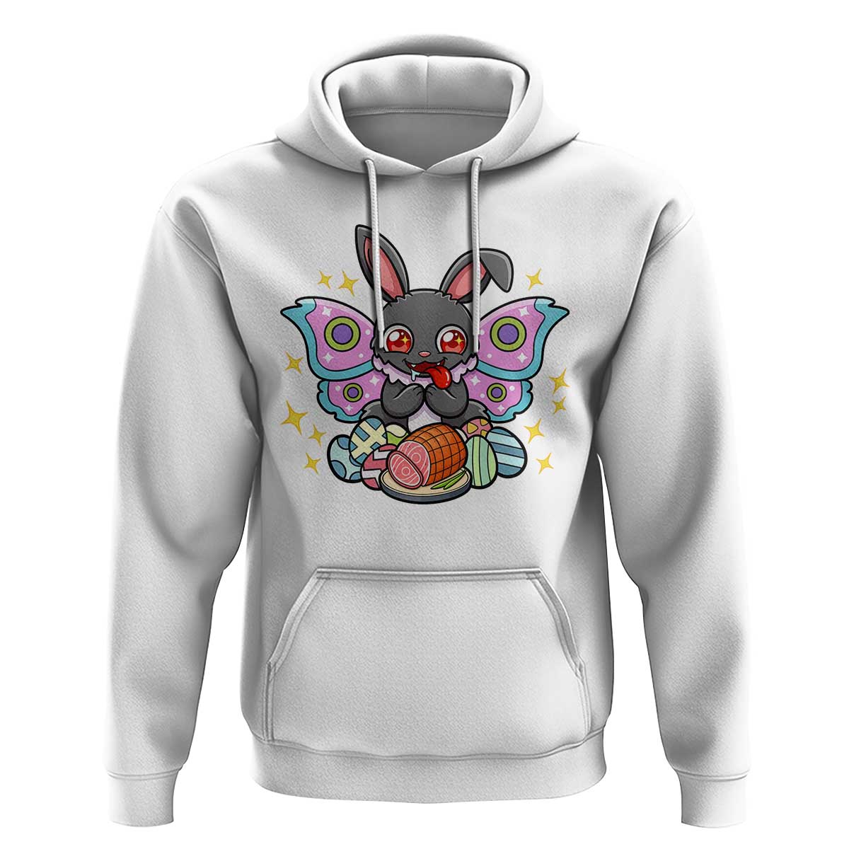 Funny Easter Bunny Mothman Loves Glazed Ham Hoodie