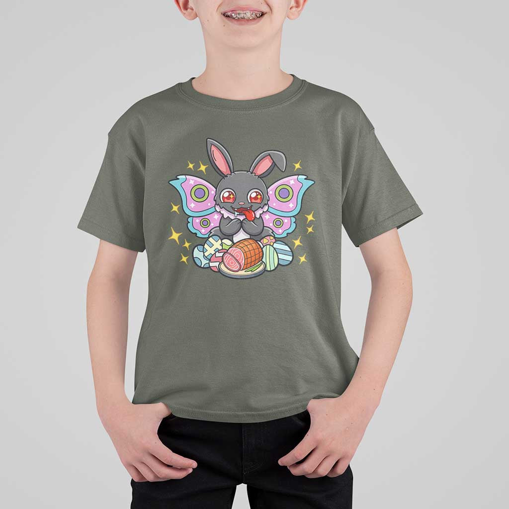 Funny Easter Bunny Mothman Loves Glazed Ham T Shirt For Kid