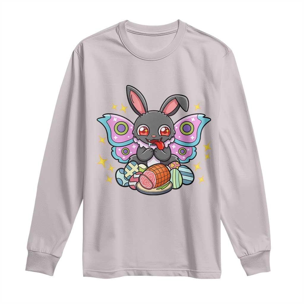 Funny Easter Bunny Mothman Loves Glazed Ham Long Sleeve Shirt