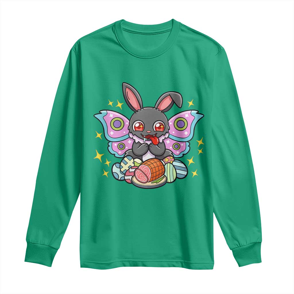 Funny Easter Bunny Mothman Loves Glazed Ham Long Sleeve Shirt