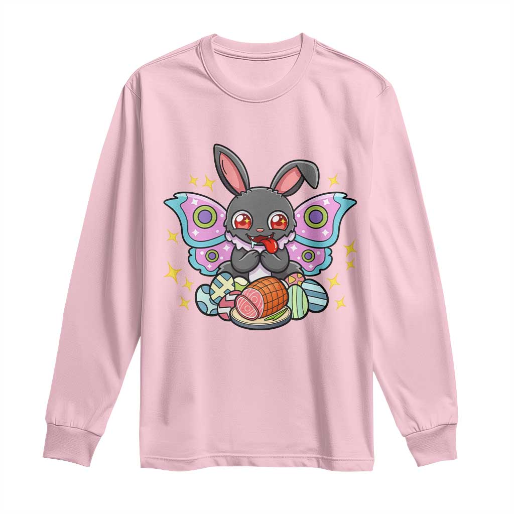 Funny Easter Bunny Mothman Loves Glazed Ham Long Sleeve Shirt
