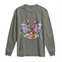 Funny Easter Bunny Mothman Loves Glazed Ham Long Sleeve Shirt