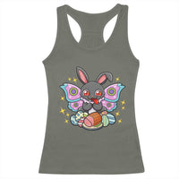 Funny Easter Bunny Mothman Loves Glazed Ham Racerback Tank Top