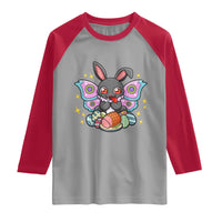Funny Easter Bunny Mothman Loves Glazed Ham Raglan Shirt