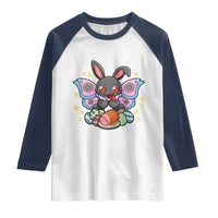 Funny Easter Bunny Mothman Loves Glazed Ham Raglan Shirt