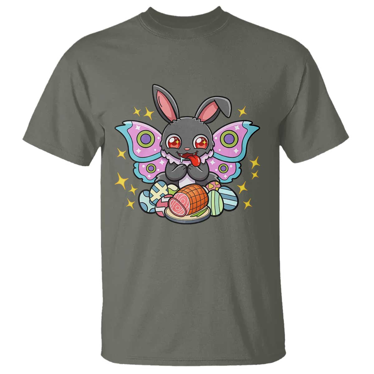 Funny Easter Bunny Mothman Loves Glazed Ham T Shirt