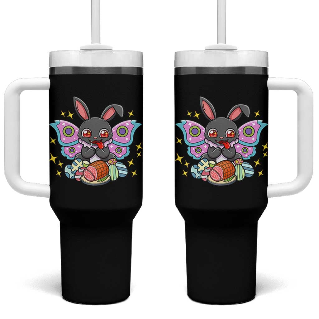 Funny Easter Bunny Mothman Loves Glazed Ham Tumbler With Handle