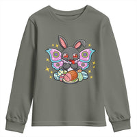 Funny Easter Bunny Mothman Loves Glazed Ham Youth Sweatshirt