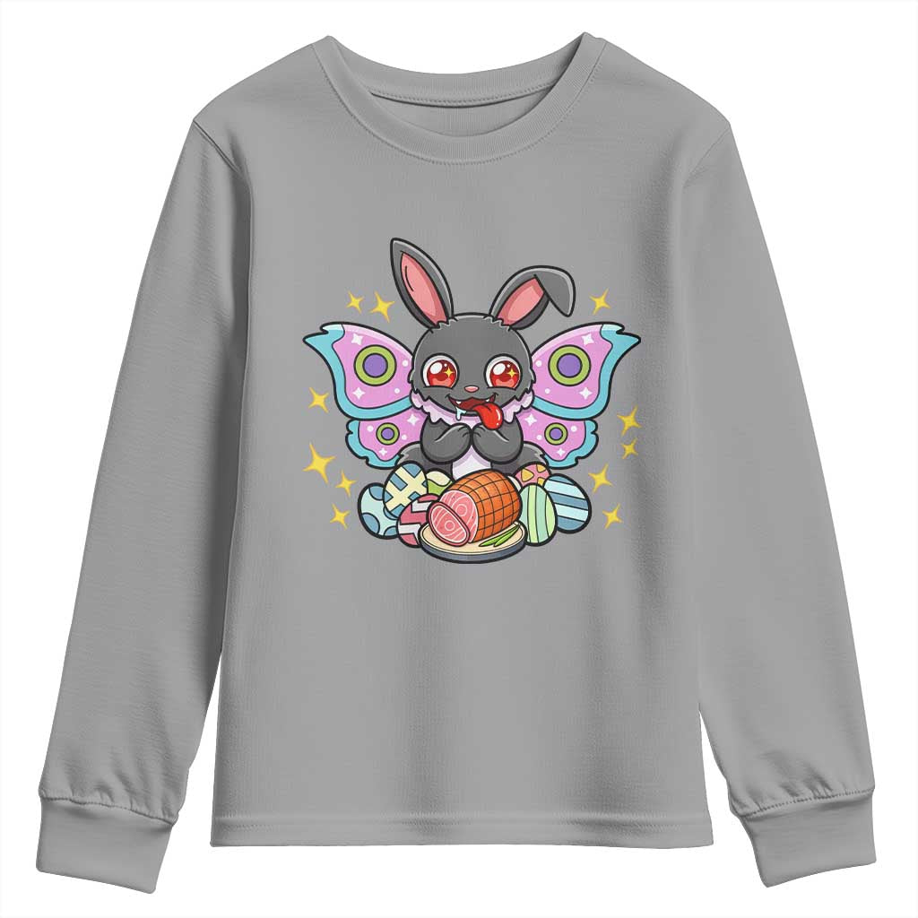 Funny Easter Bunny Mothman Loves Glazed Ham Youth Sweatshirt