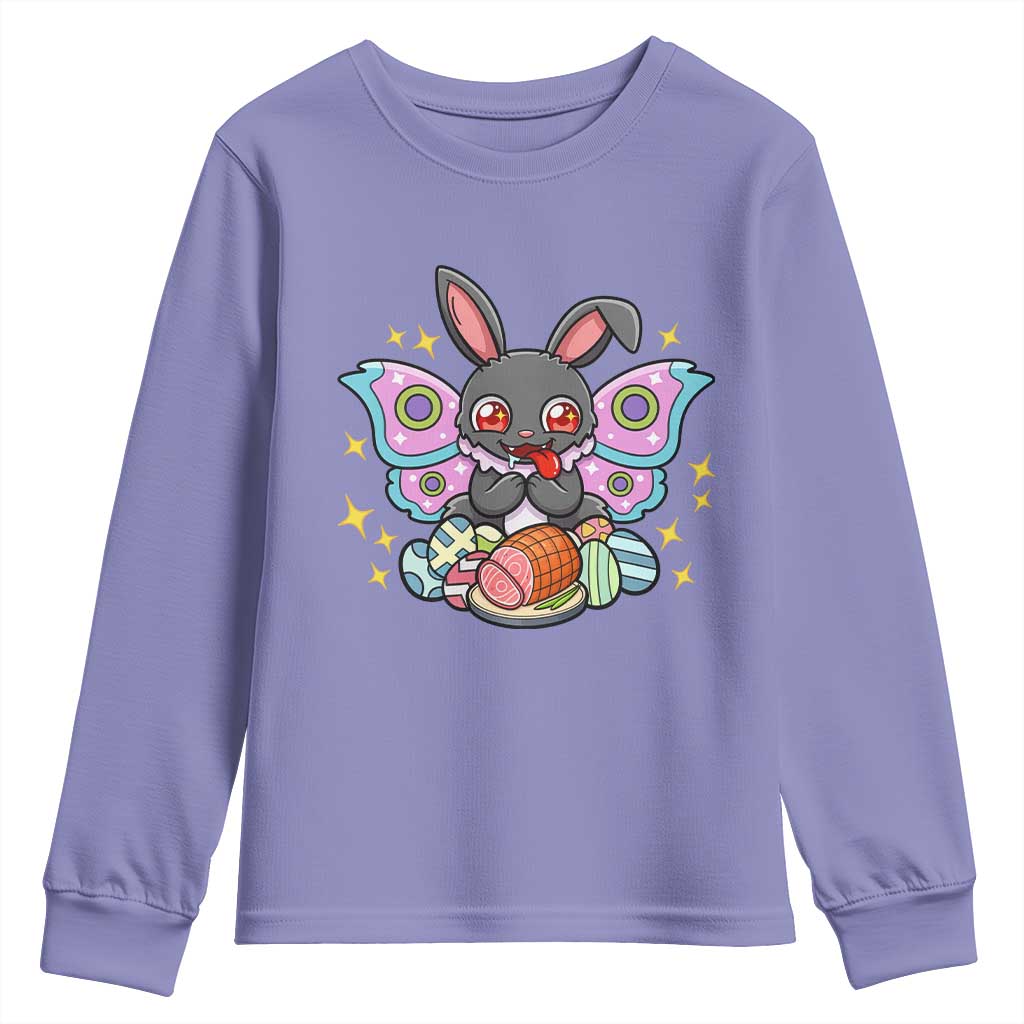 Funny Easter Bunny Mothman Loves Glazed Ham Youth Sweatshirt