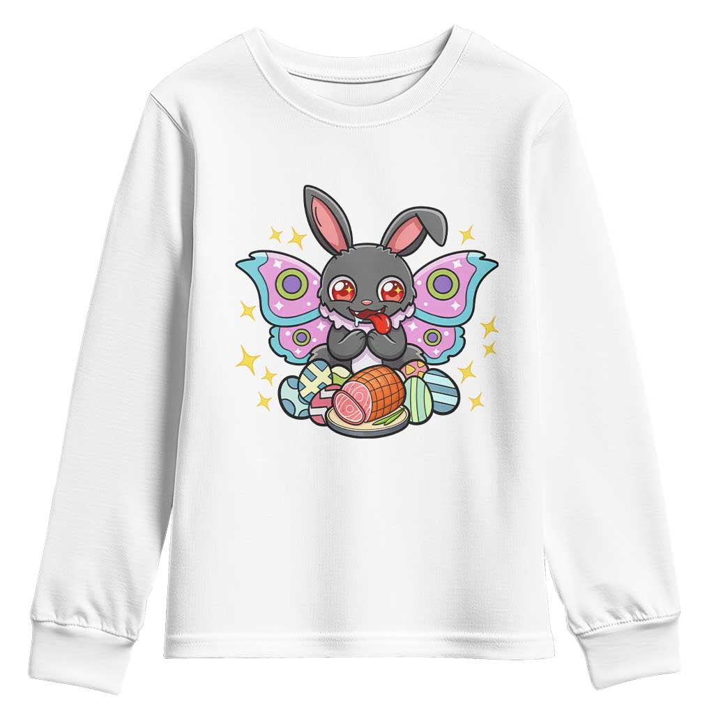 Funny Easter Bunny Mothman Loves Glazed Ham Youth Sweatshirt