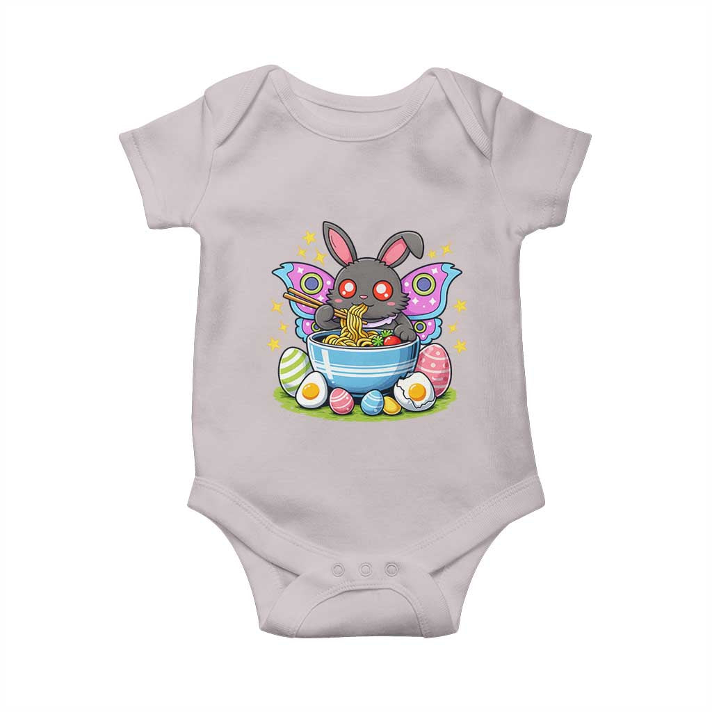 Funny Easter Mothman Eating Ramen Baby Onesie Cryptid Lover Gift