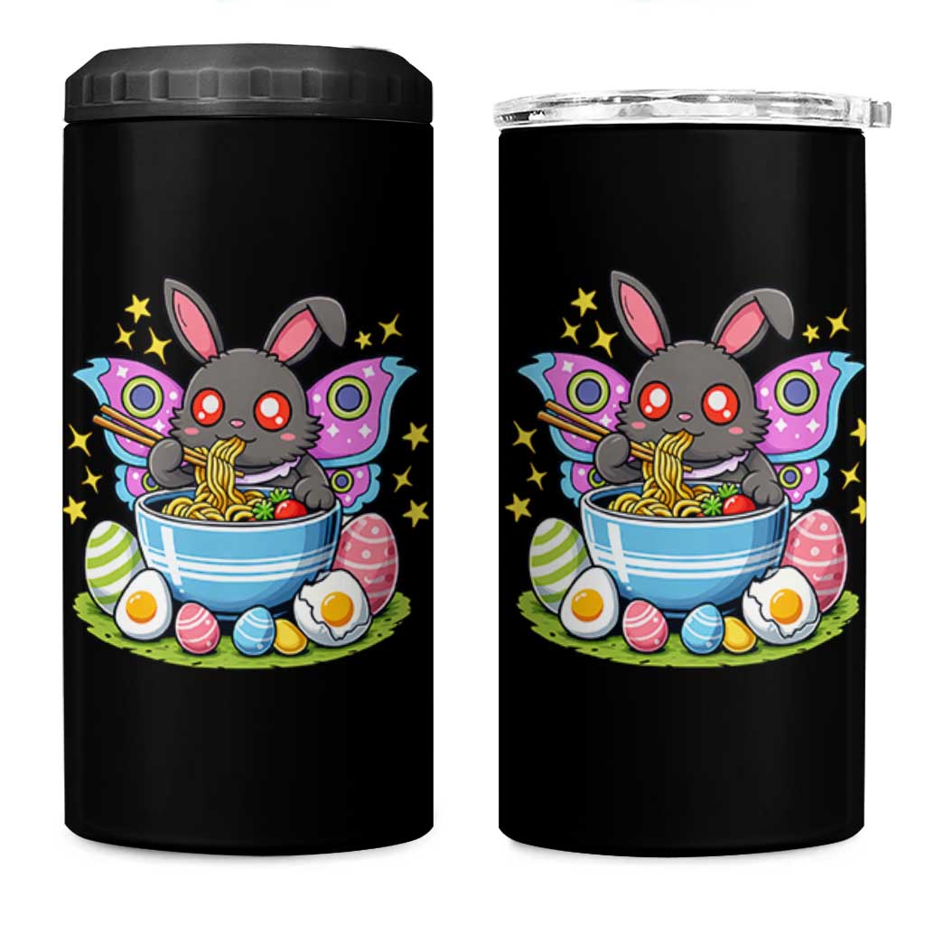 Funny Easter Mothman Eating Ramen 4 in 1 Can Cooler Tumbler Cryptid Lover Gift