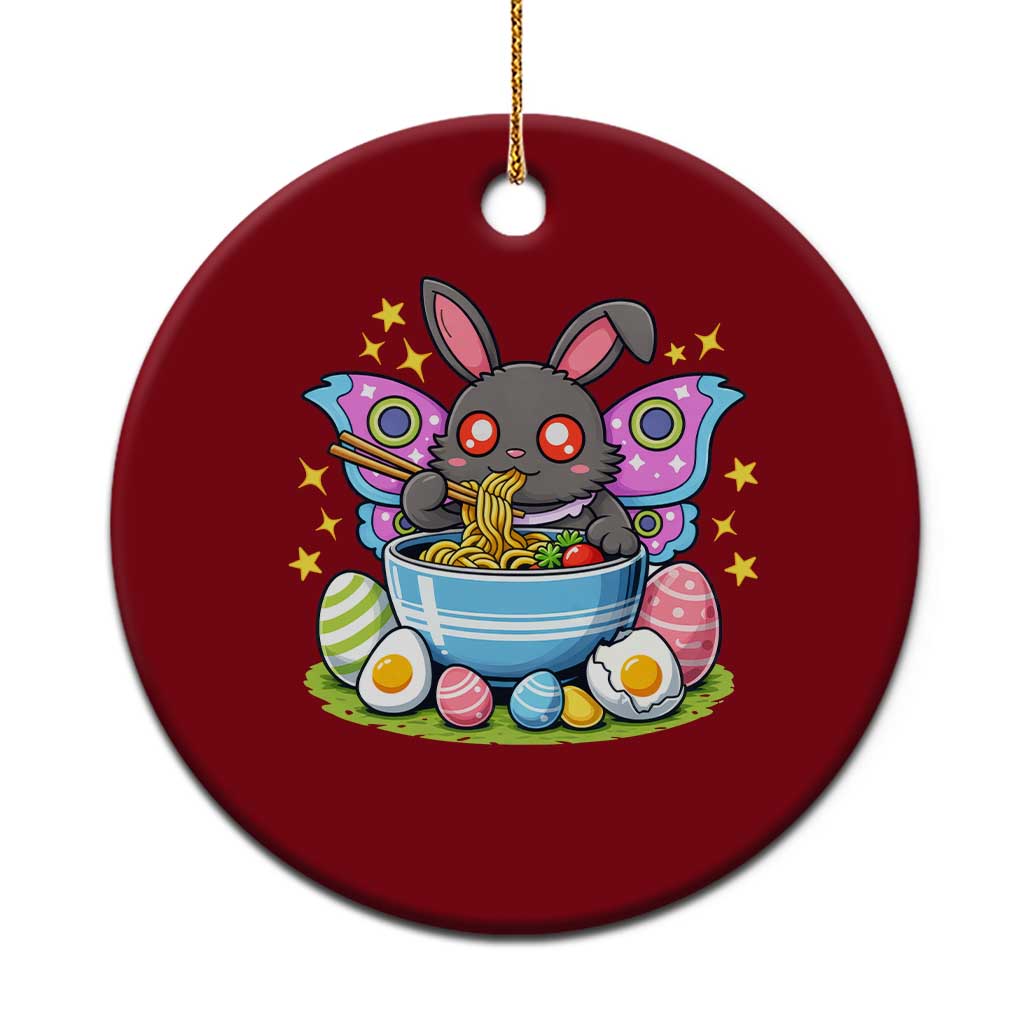 Funny Easter Mothman Eating Ramen Ceramic Ornament Cryptid Lover Gift