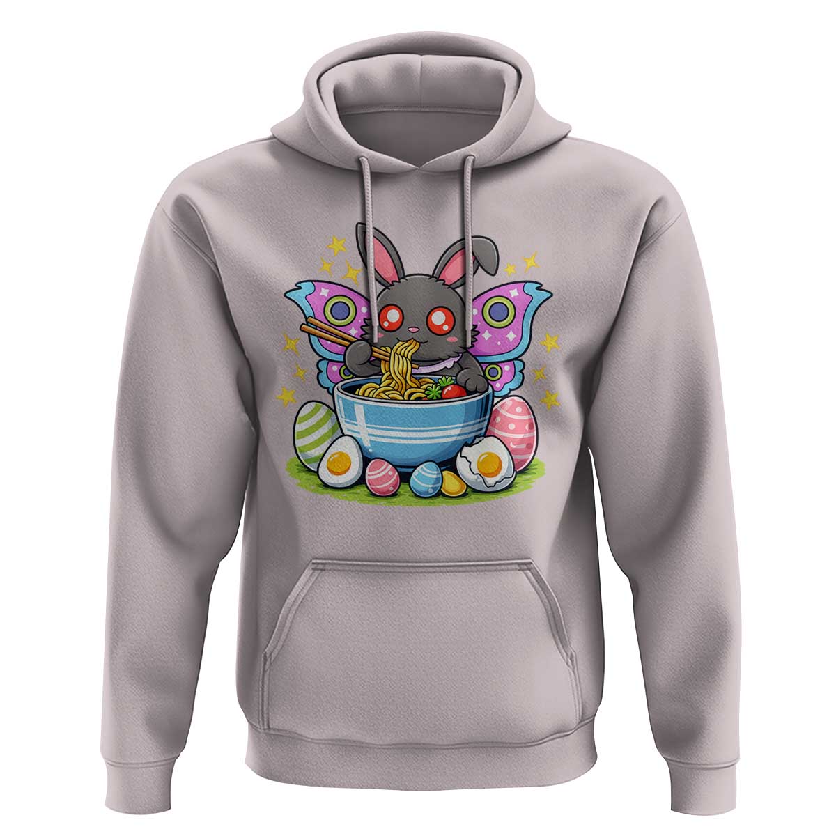 Funny Easter Mothman Eating Ramen Hoodie Cryptid Lover Gift