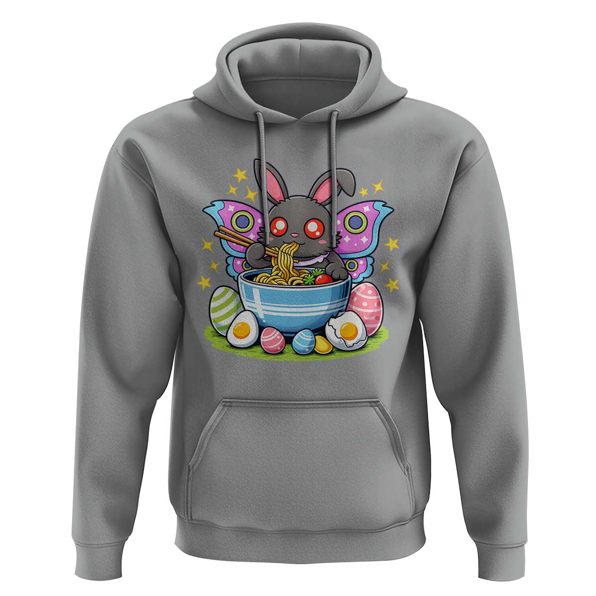 Funny Easter Mothman Eating Ramen Hoodie Cryptid Lover Gift