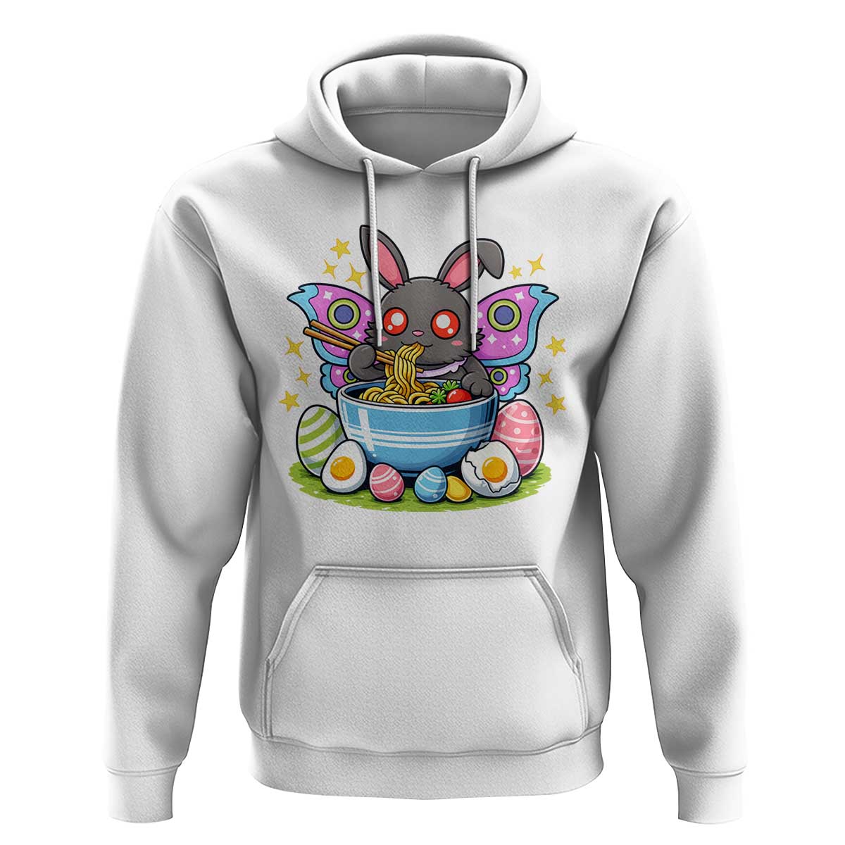 Funny Easter Mothman Eating Ramen Hoodie Cryptid Lover Gift
