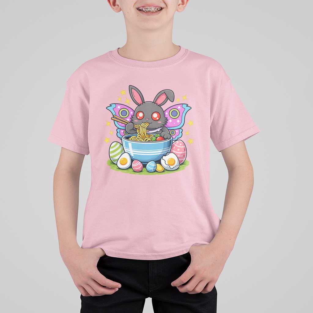 Funny Easter Mothman Eating Ramen T Shirt For Kid Cryptid Lover Gift