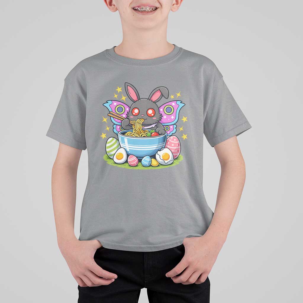 Funny Easter Mothman Eating Ramen T Shirt For Kid Cryptid Lover Gift