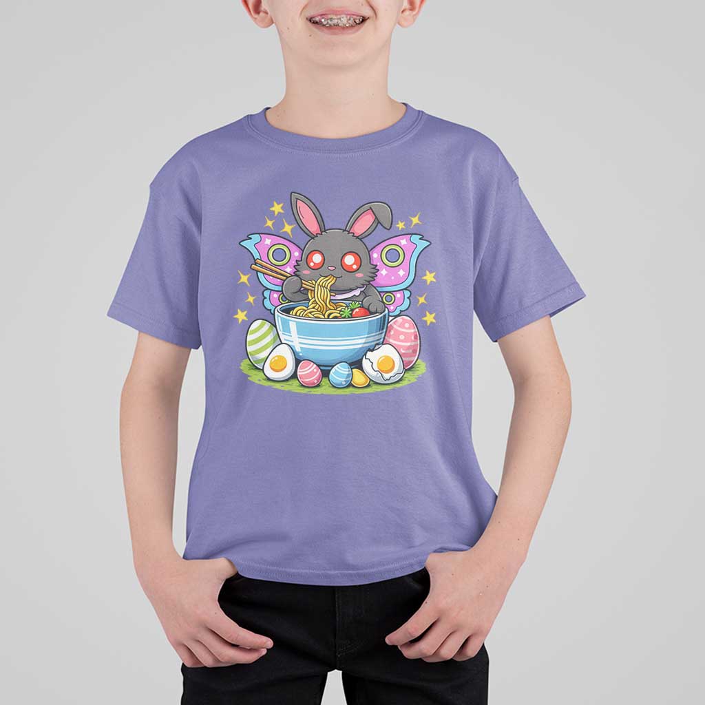 Funny Easter Mothman Eating Ramen T Shirt For Kid Cryptid Lover Gift