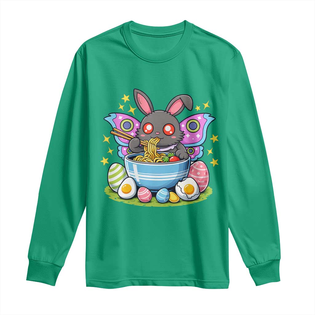 Funny Easter Mothman Eating Ramen Long Sleeve Shirt Cryptid Lover Gift
