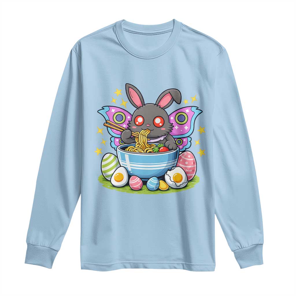 Funny Easter Mothman Eating Ramen Long Sleeve Shirt Cryptid Lover Gift
