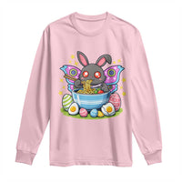 Funny Easter Mothman Eating Ramen Long Sleeve Shirt Cryptid Lover Gift