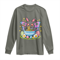 Funny Easter Mothman Eating Ramen Long Sleeve Shirt Cryptid Lover Gift