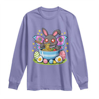 Funny Easter Mothman Eating Ramen Long Sleeve Shirt Cryptid Lover Gift