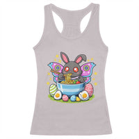 Funny Easter Mothman Eating Ramen Racerback Tank Top Cryptid Lover Gift
