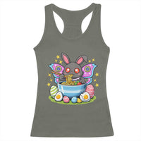 Funny Easter Mothman Eating Ramen Racerback Tank Top Cryptid Lover Gift