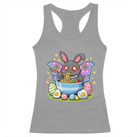 Funny Easter Mothman Eating Ramen Racerback Tank Top Cryptid Lover Gift