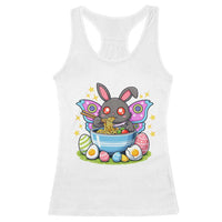Funny Easter Mothman Eating Ramen Racerback Tank Top Cryptid Lover Gift