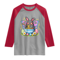 Funny Easter Mothman Eating Ramen Raglan Shirt Cryptid Lover Gift