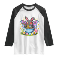 Funny Easter Mothman Eating Ramen Raglan Shirt Cryptid Lover Gift