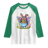 Funny Easter Mothman Eating Ramen Raglan Shirt Cryptid Lover Gift