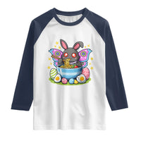 Funny Easter Mothman Eating Ramen Raglan Shirt Cryptid Lover Gift