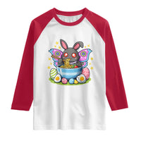 Funny Easter Mothman Eating Ramen Raglan Shirt Cryptid Lover Gift